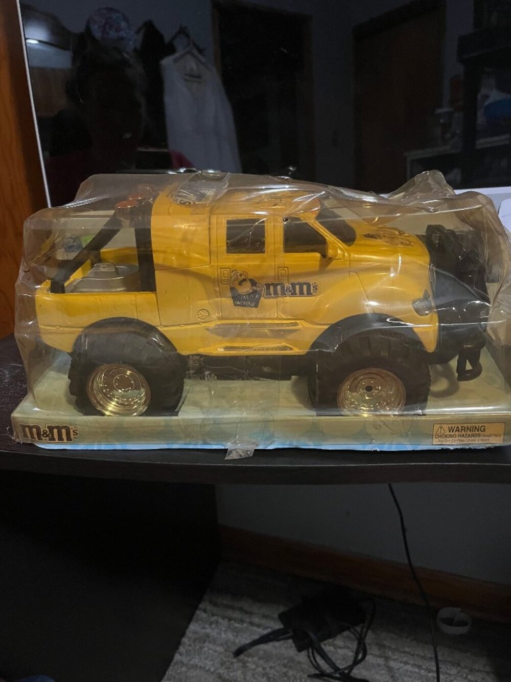 M&M's Yellow Diecast Toy Truck Collectible Vehicle in Original Packaging